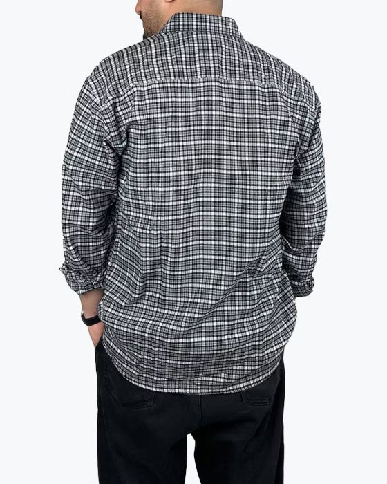 بلوز آستین بلند پشمی چهارخونه مردانه KOREA