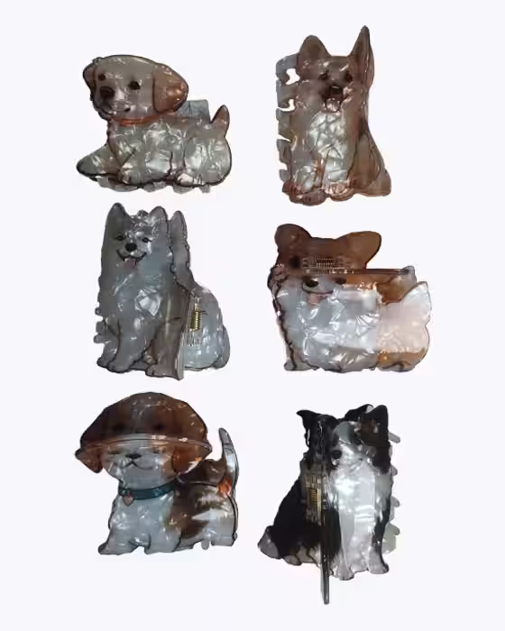 کلیپس مو زنانه طرح Dog رنگ بندی