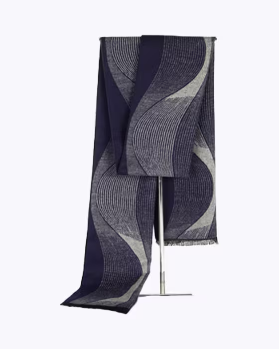 شال گردن موهر مردانه زنانه دورو طرح موج جوراب نوین