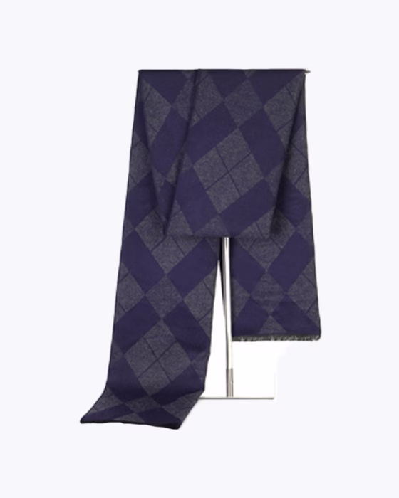 شال گردن موهر مردانه زنانه دورو طرح چهارخونه جوراب نوین