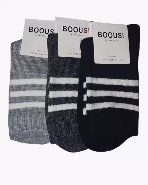 جوراب کلاسیک مردانه طرح سه خط BOOUSI رنگ بندی