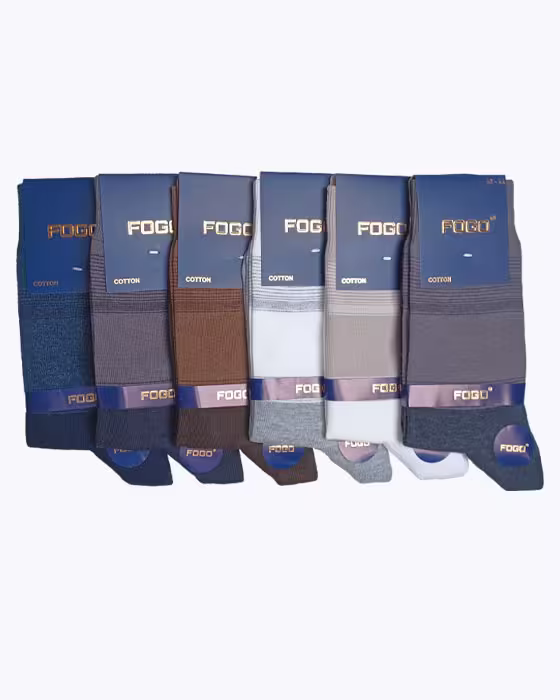 جوراب کلاسیک مردانه طرح دورنگ FOGO رنگ بندی