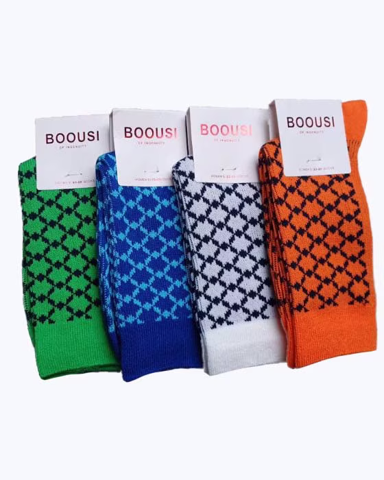 جوراب ساقدار زنانه طرح ستاره BOOUSI رنگ بندی