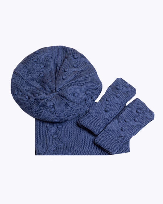 ست سه تکه کلاه کج طرح گل برجسته ENDLES
