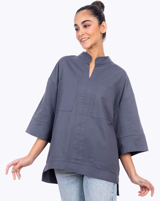 شومیز کتان زنانه KIDDY