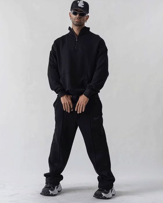 ست دو تکه شلوار اسلش و دورس یقه زیپدار مردانه STWD