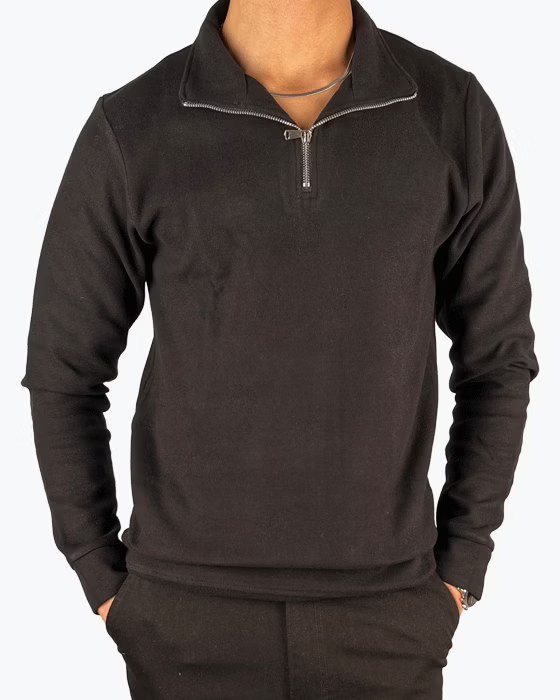 بلوز آستین بلند سلانیک نیم زیپ مردانه جوراب نوین