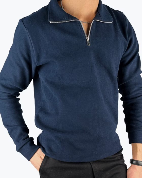 بلوز آستین بلند سلانیک نیم زیپ مردانه جوراب نوین