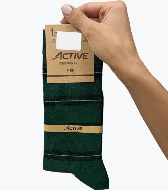 جوراب ساقدار نخی طرح خطوط افقی مردانه ACTIVE