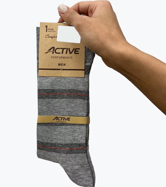 جوراب ساقدار نخی طرح خطوط افقی مردانه ACTIVE