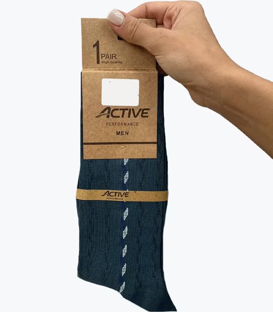جوراب ساقدار نخی طرح برگ مردانه ACTIVE