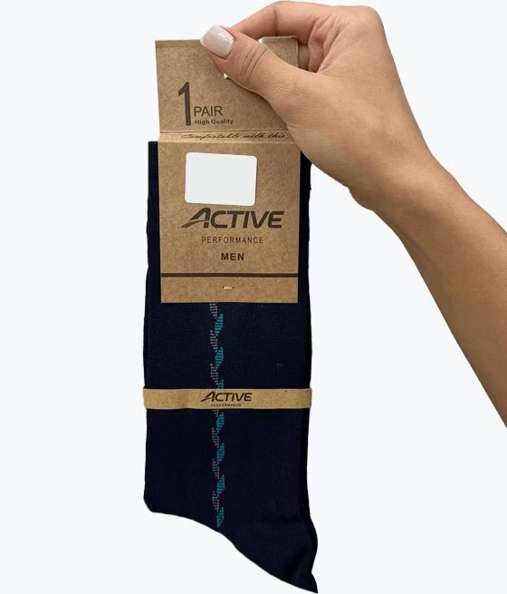جوراب ساقدار نخی طرح برگ مردانه ACTIVE
