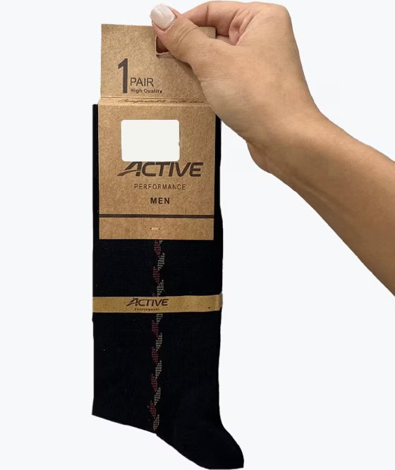جوراب ساقدار نخی طرح برگ مردانه ACTIVE