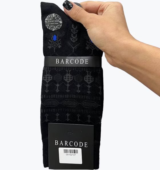 جوراب کلاسیک مردانه طرح هنری BARCODE