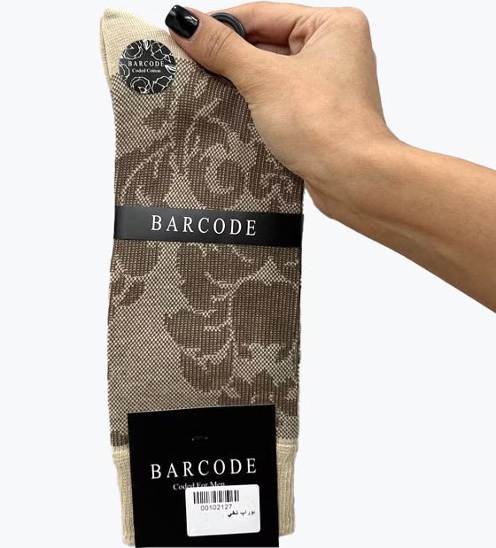 جوراب کلاسیک مردانه طرح حصیری گلدار BARCODE