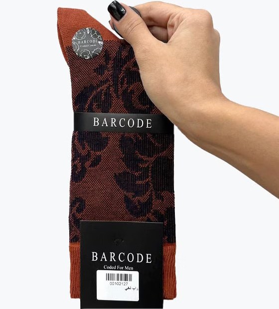 جوراب کلاسیک مردانه طرح حصیری گلدار BARCODE