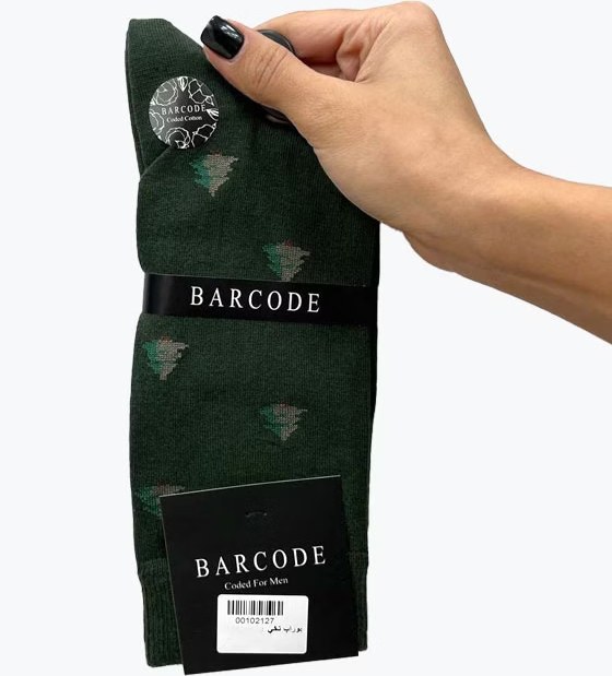 جوراب کلاسیک نخی طرح درخت کاج مردانه BARCODE