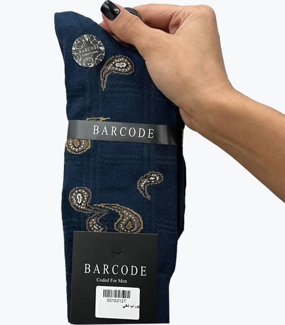 جوراب کلاسیک نخی طرح باد BARCODE
