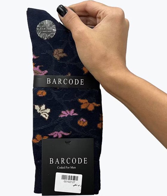 جوراب کلاسیک مردانه نخی طرح لاله واژگون BARCODE