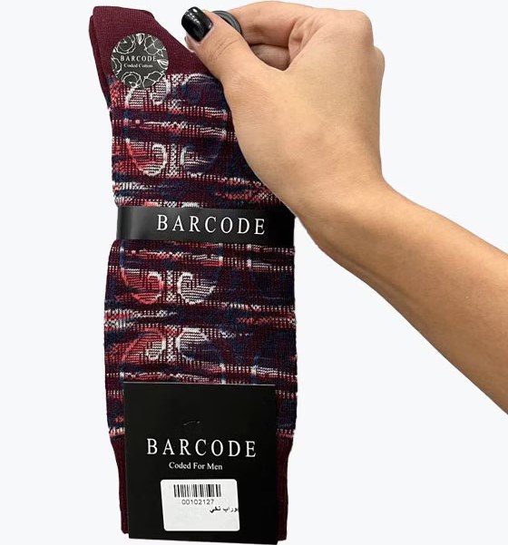 جوراب کلاسیک مردانه طرح برجسته BARCODE