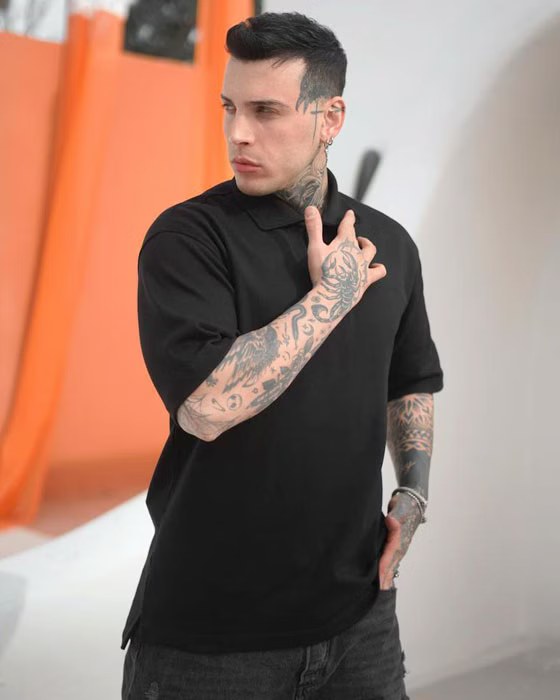 پلوشرت یقه دکمه ای پنبه ای مردانه LIMITLESS